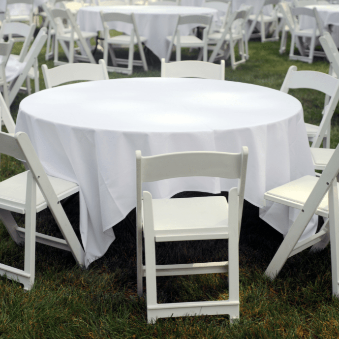 White Round Tables - Little Moments Party Rentals